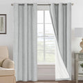 H.VERSAILTEX 100% Blackout Curtains for Bedroom Thermal Insulated Linen Textured Curtains Heat and Full Light Blocking Drapes Living Room Curtains 2 Panel Sets, Glacier Gray, 42x84 Inch by HVERSAILTEX