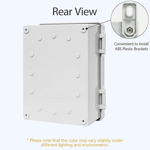 Junction Box ABS Plastic IP65 Waterproof Dustproof Universal Electrical Enclosure, Hinged Shell Outdoor and Indoor Usage Project Box, 8.7"x 6.7" x 4.3"(220x170x110mm), Grey - Image 6