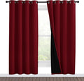 NICETOWN Living Room Completely Shaded Draperies, Privacy Protection & Noise Reducing Ring Top Drapes, Black Lined Insulated Window Treatment Curtain Panels(Burgundy Red, 2 Pieces, W55 x L78) by NICETOWN