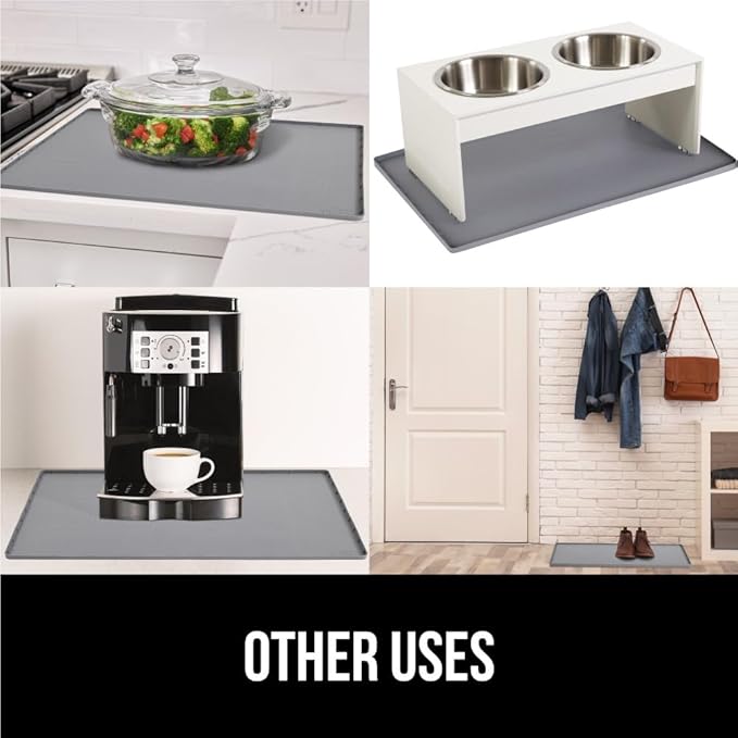 GORILLA GRIP Waterproof Silicone Under Sink Mat with Raised Lip for Kitchen and Bathroom, 34 x 22 in, Cabinet Shelf Liner Stay in Place Mats Dishwasher Safe Drawer Liner, Organizer Tray, Gray - Image 7