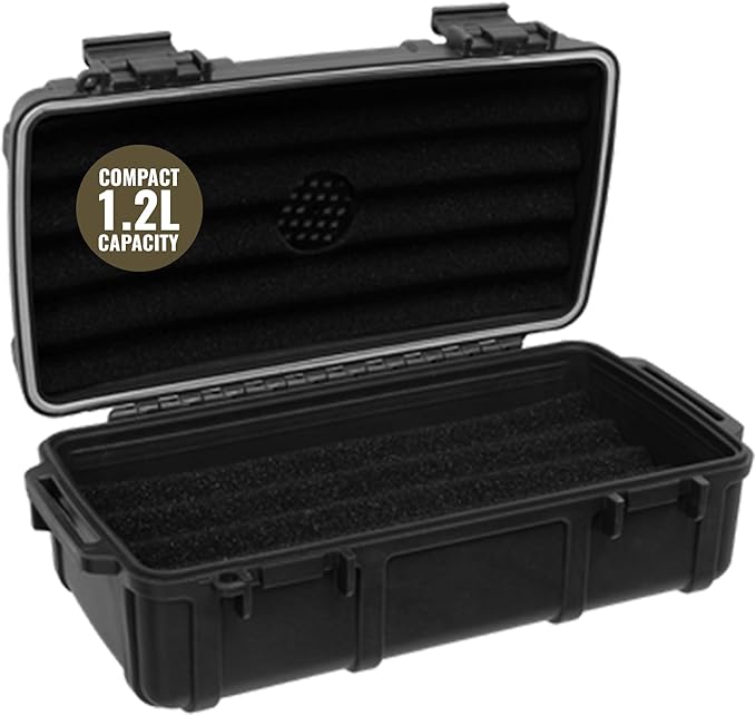 Waterproof Storage Case 1.2 L Capacity – Heavy-Duty Gear Box with Foam, Carabiner & Lanyard – Crushproof, Airtight Outdoor Container for Camping, Hiking, Fishing by Unknown