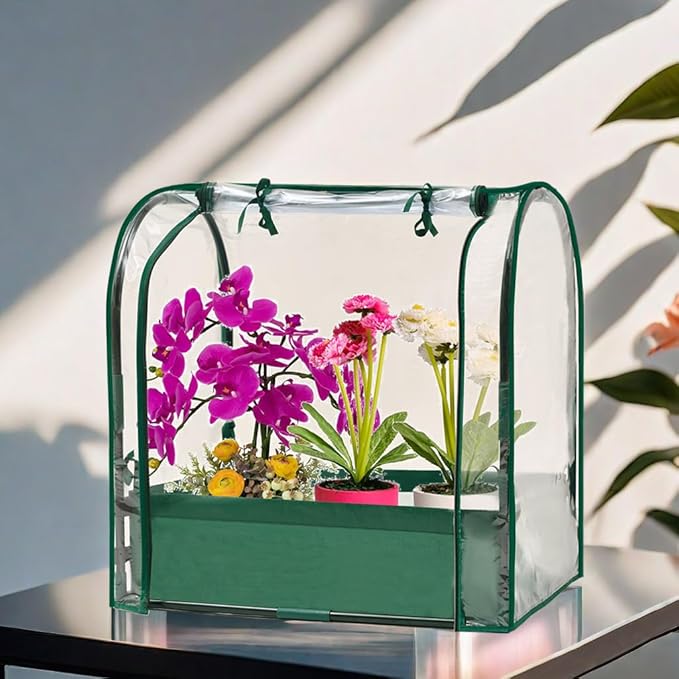 Mini Tabletop Garden Greenhouse Nursery Plant Cover Tent Humidity Domes for Indoor and Outdoor Home Gardening Germination and Seedling Propagation - 28x20x28 Inches(PLGH7050PD) - Image 5