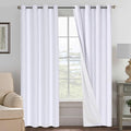 H.VERSAILTEX White Blackout Curtains, Thermal Curtains 96 inches Long 100% Blackout Textured Linen Look Curtain Draperies Anti-Rust Grommet Drapes, 2 Panels, Bright White by HVERSAILTEX