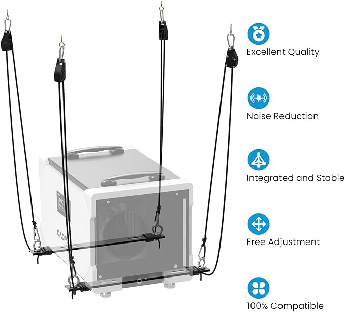 Hanging Kits for Crawl Space & Basement Dehumidifiers, Easy to Raise and Lower Dehumidifier, Reduce Dehumidifier Noise and Vibration, Hanging Kit Improves Space Utilization (Easy Install) - Image 5