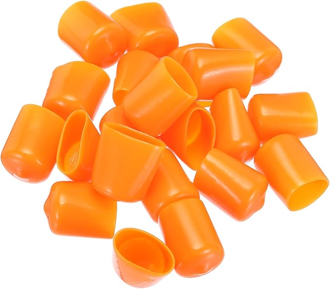 uxcell 20pcs Rubber End Caps 16mm(5/8") ID Vinyl PVC Round Tube Bolt Cap Cover Screw Thread Protectors,Orange - Image 4