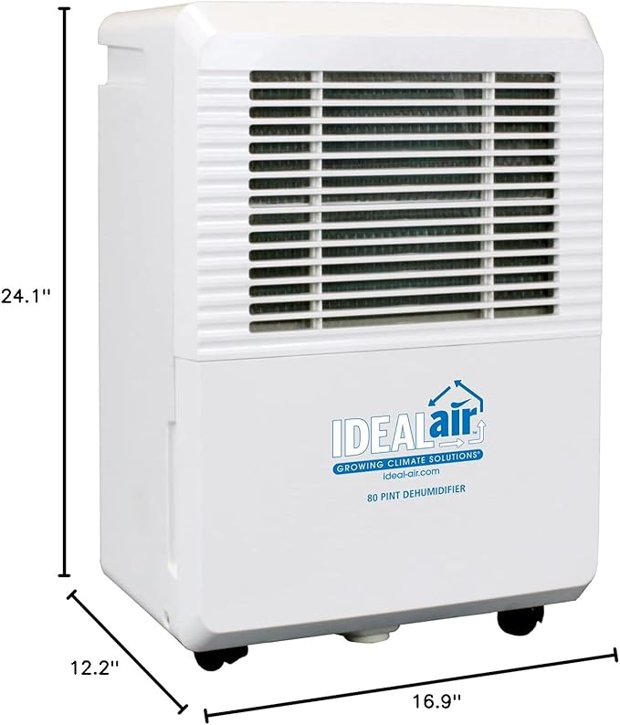 Ideal-Air Dehumidifier | 80 Pint | Portable, LED Display w/ Dehumidistat and Timer Included - Perfect for home, office, garage, shop, marine and RV applications - UL Listed. - Image 3