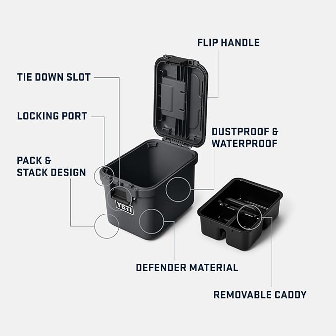 YETI LoadOut 15 GoBox Divided Waterproof Cargo Case, Dry Box, Camera Case, Fishing Tackle Box, Black - Image 2