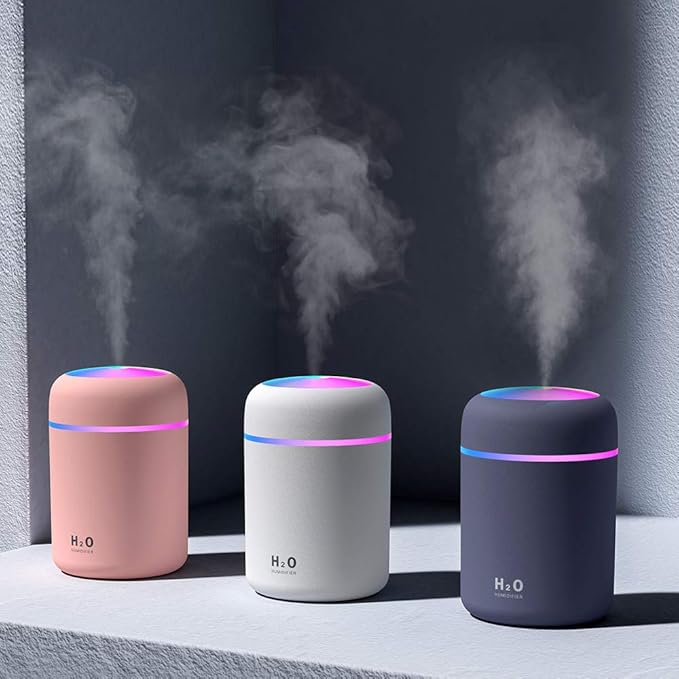 Colorful Cool Mini Humidifier, Essential Oil Diffuser, Aroma Essential USB Personal Desktop Humidifier for Car, Office Room, Bedroom etc,2 Adjustable Mist Modes (White) - Image 3