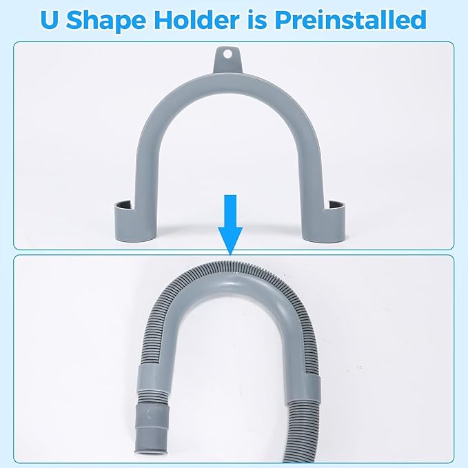 PinkCross Universal Washing Machine Drain Hose Extension, Flexible Washer & Dishwasher Hose, Portable Sink & Dehumidifier Pipe, Corrugated Plastic Hose with Clamp (3.2ft) - Image 5
