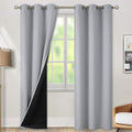 BGment 100% Blackout Curtains for Bedroom with Black Liner, Thermal Insulated Thick Double Layers Total Light Blocking Grommet Window Curtains 84 Inch Length 2 Panels Set (42 x 84 Inch, Light Grey) by BGment