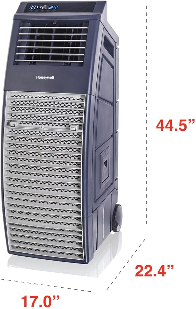 Honeywell Outdoor-Safe Portable Evaporative Swamp Cooler & Fan with GFCI Cord, Powerful 36Ft Airflow with Drink Holders, Gray - Image 5