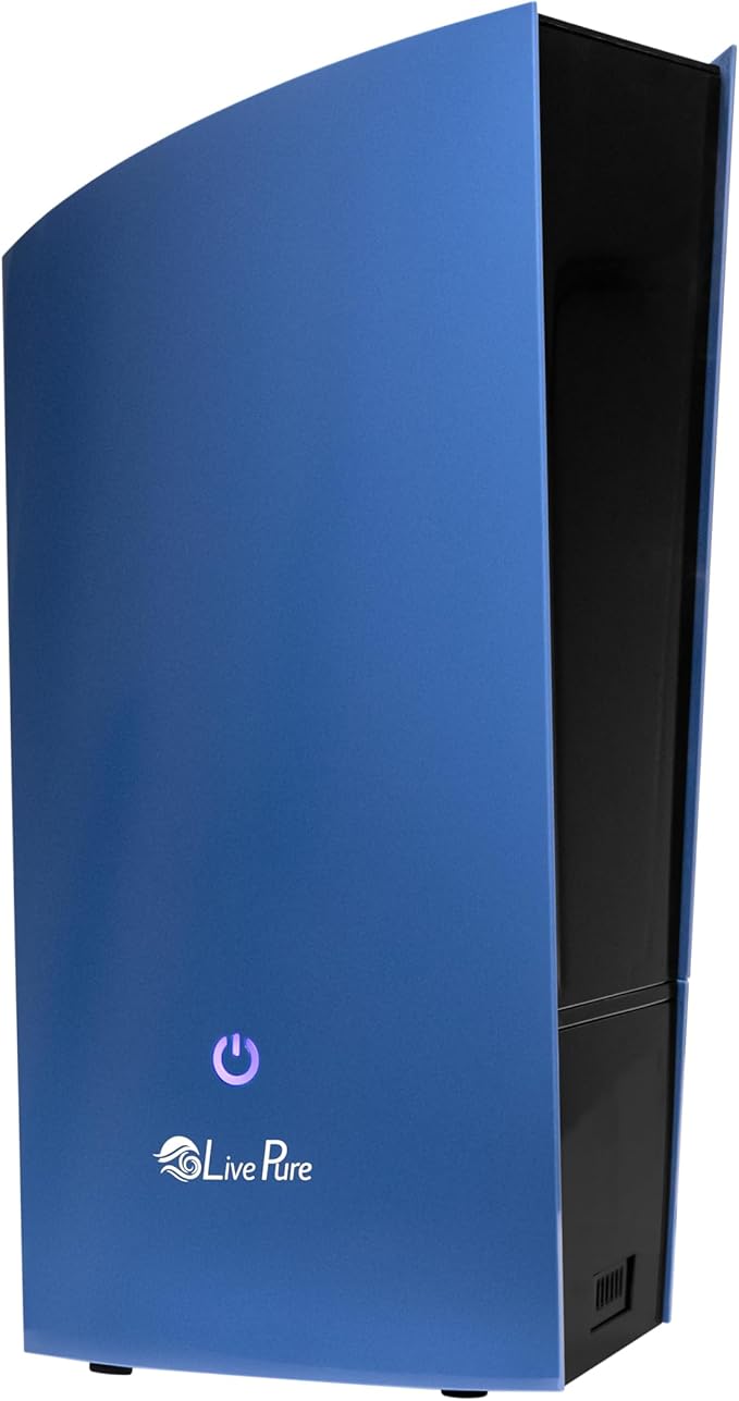 LP485HUM LivePure Ultrasonic Humidifier (8.5 x 6.5 x 14.5 in) - Long Lasting Mist Performance, Quiet Operation, Compact Humidifier for Home, Bedroom, Nursery, Office, and Dorms – Denim Blue by LivePure