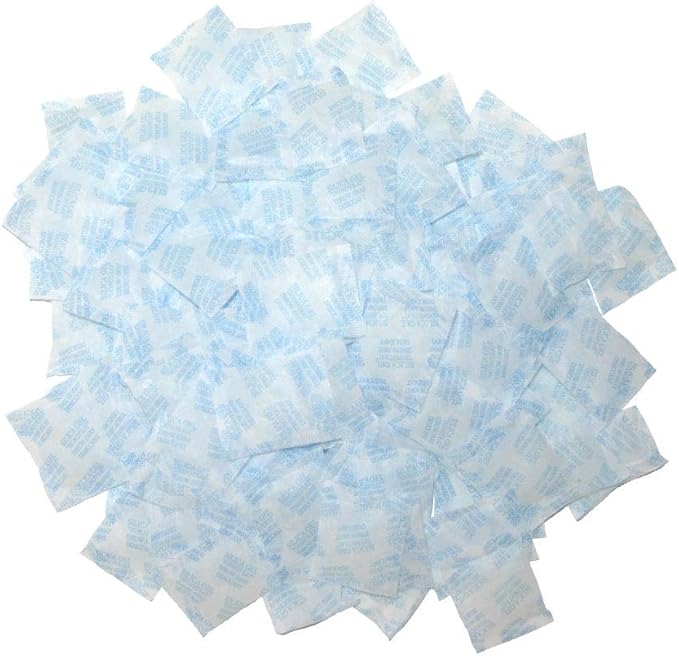 Silica Gel Packs 100 Packets 2 Gram Desiccant Moisture Absorber Oil Resistant for Food Storage Safes by Sohler