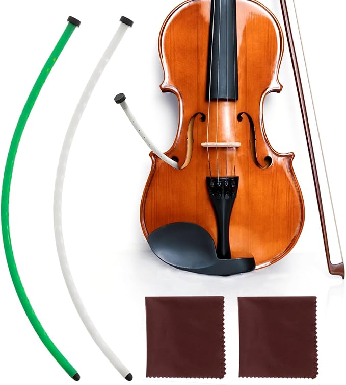 Kathfly 2 Pcs Violin Humidifier Instrument Accessory Violin Sound Hole F Hole Humidifier with Microfiber Cleaning Cloth to Prevent Cracking Buzzing Protruding Fret Ends Top Sink Dryness(White, Green) by Kathfly