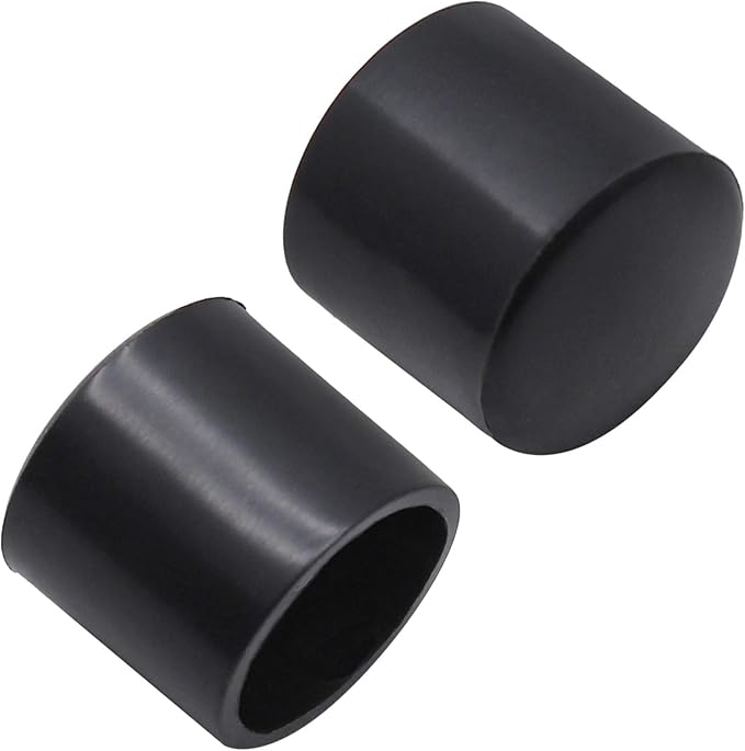 60Pcs Round Rubber End Caps 1/2" (12mm) ID Vinyl Flexible Bolt Chair Foot Covers Screw Thread Chair Leg Protectors for Round Tubing Bolt Desk Chair Leg (Black) - Image 3