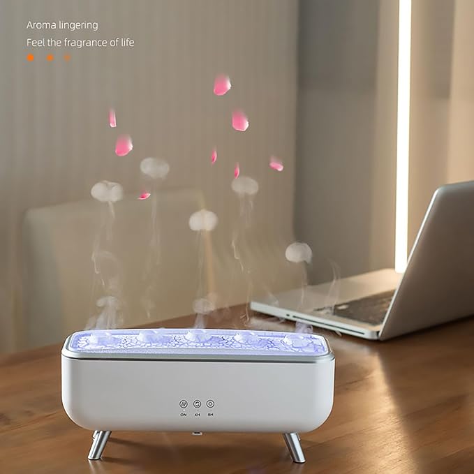 Jellyfish Oil Diffuser Humidifier,7-Color Gradient LED Lights,300ML Dynamic Sound Pickup Ultrasonic,Home Aromatherapy Diffusers,Remote Control Humidifier for Bedroom & Office - Image 5