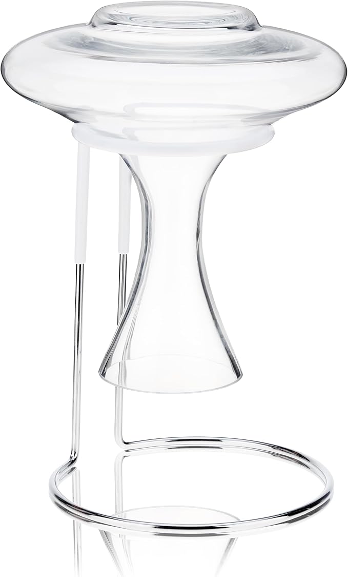 True Wine Decanter Drying Stand and Holder, Essential Accessory Glassware Rack for a Spot-Free Finish, Rubber Coating Protects Glass, Chrome Plated Iron - Image 4
