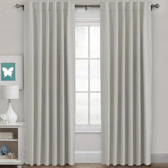 H.VERSAILTEX Blackout Curtains Thermal Insulated Window Treatment Panels Room Darkening Blackout Drapes for Living Room Back Tab/Rod Pocket Bedroom Draperies (2 Panels, Pale Oak, 52 x 96 Inch) by HVERSAILTEX