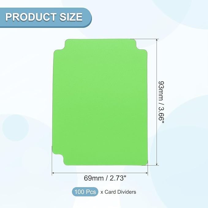 PATIKIL Trading Card Dividers, 100 Pcs Index Card Football Card Sorter Storage Boxes Organizer Tray Accessories for Sports Game Baseball Card, Grass Green - Image 2