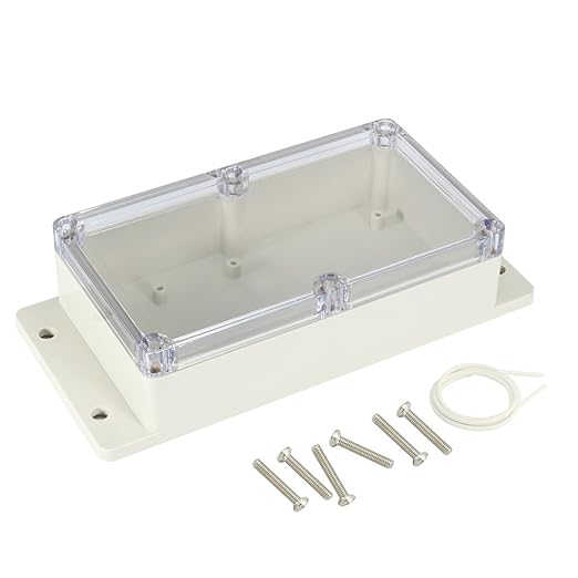 ABS Plastic Junction Box, Dustproof Weatherproof IP65 Electrical Box - Universal Project Enclosure Pale Pale Grey, with PC Transparent/Clear Cover and Fixed Ear 6.2"x3.5"x1.8"(158x90x46mm) by AWCLUB