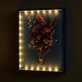Dried Flowers Shadow Box with LED Light Dimmable Changeable Pictures Display Frame Wall-mounted & Tabletop Photo Album Display (Indigo) by LuxRound