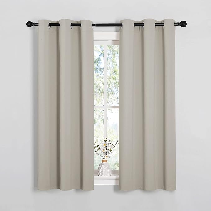 NICETOWN Room Darkening Draperies Window Curtain Panels, Thermal Insulated Grommet Room Darkening Curtains for Bedroom (Natural, 2 Panels, W34 x L54 -inch) by NICETOWN