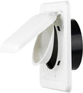 NO-PEST VENT MetalGuard, Dual Door Dryer Vent Cover Outdoor 4 Inch, Powder-Coated Heavy Duty Steel, Pest Proof, Rust Resistant, Safe & Efficient Vent Cap (White, 4" Steel With Collar) by No-PestVent