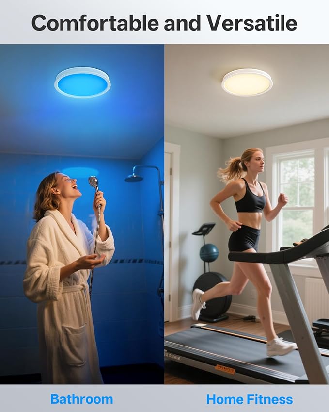 Bathroom Exhaust Fan with RGB Lights, 110CFM/1.0 Sones Vent Fan with 3 Color Temperatures, 5 Adjustable Brightness, Easy to Install, Remote Control, Quiet Ventilation Fan for Bath, Shower, Attic - Image 6