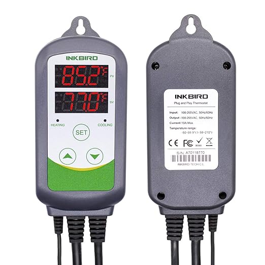 Inkbird ITC-308 Digital Temperature Controller Outlet Thermostat 2-Stage 1100W with Sensor Reptile Beer Brewing Kegs Fridge Cured Meat Breeding Growing - Image 2