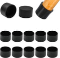 1-3/8" (34.5mm) Silicone Chair Leg Floor Protectors, Rubber Chair Leg Caps, Non-Slip Furniture Pads Round Chair Feet Covers End Caps for Hardwood Floors, Patio & Table Foots, Black (10PCS) by EASYEAH