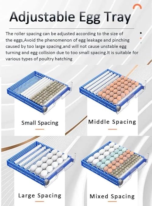 Eggs Incubator for Hatching Eggs, Automatic Egg Turning and Humidity Control, Automatic Water Adding, Egg Candler, Poultry Egg Incubators for Chicken Duck Goose Pigeon Quail (Blue, 192 Eggs) - Image 7