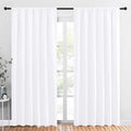 NICETOWN White Curtains, 50% Light Blocking Curtain Panels for Bedroom, Home Decoration Easy-Care Solid Rod Pocket Draperies/Drapes, Window Covering for Kitchen (2 Panels, 70 by 84, White) by NICETOWN