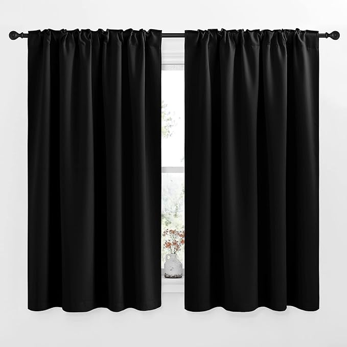 NICETOWN Halloween Blackout Curtain Blinds Window Panels - (Black Color) W52 x L63, Double Panels, Thermal Insulated Blackout Draperies for Living Room - Image 3