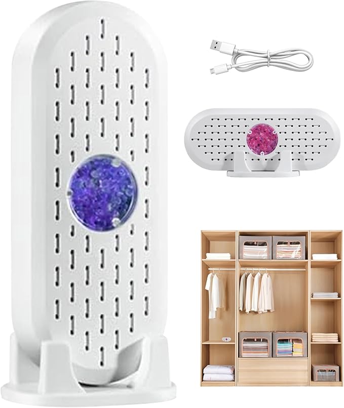 Mini Dehumidifier Double-sided Reusable Antiflaming Visible Small Dehumidifier with Holder ABS Dehumidifier for Closet Bookcase Luggage Home Supply by Unknown