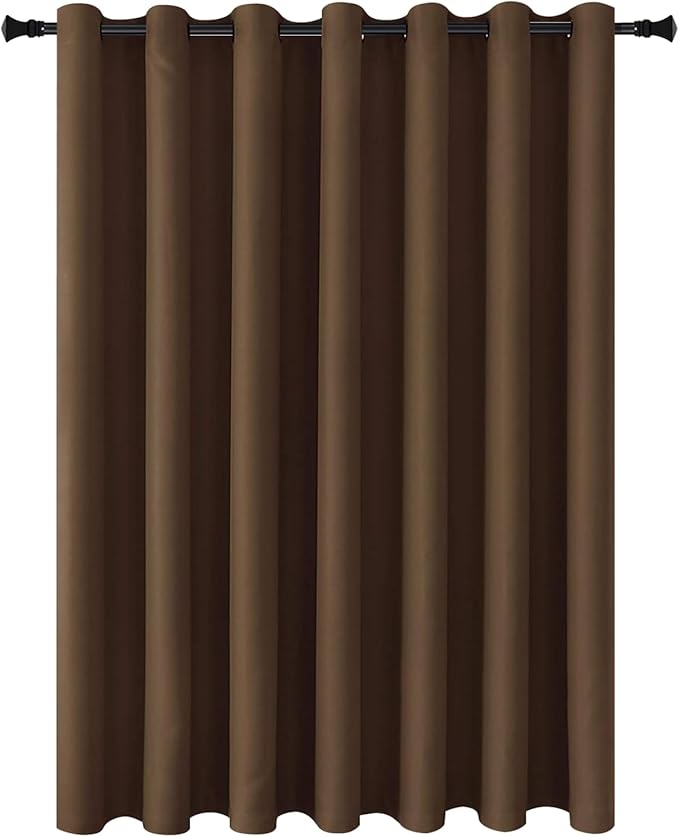 DWCN Room Divider Curtain - Extra Wide Blackout Curtain for Sliding Glass Door, Living Room, Bedroom Partition and Shared Office Space, 1 Grommet Curtain Panel, 10ft Wide x 7ft Tall, Brown - Image 6