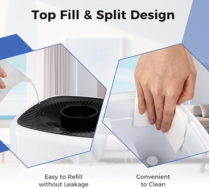 COSTWAY 21L/5Gal Humidifier for Large Room, Top Fill Whole House Humidifier, 3 Mist Levels, Extension Tube, 360° Nozzles & Remote Control for Bedroom, Plants - Image 2