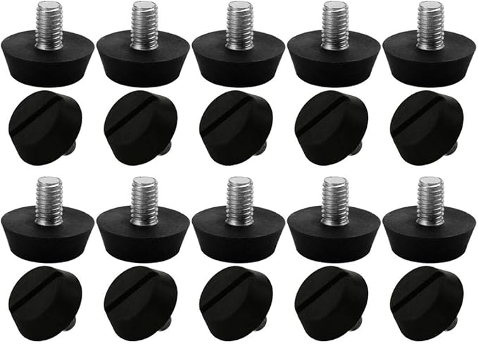 uxcell M6 x 10 x 20mm Furniture Glide Leveling Feet Adjustable Leveler Floor Protector for Chair Sofa Leg 20 Pack by uxcell