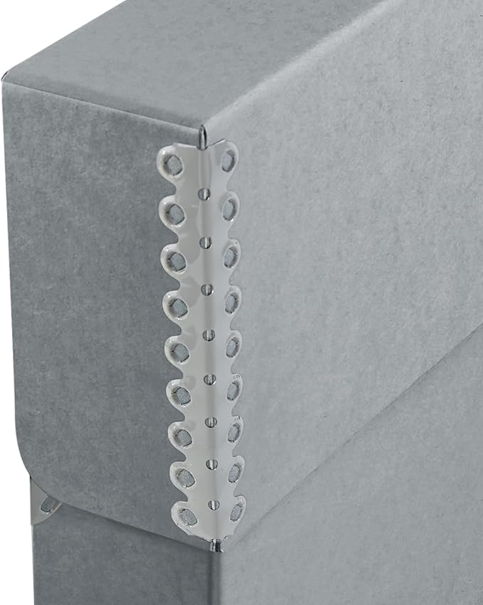 Lineco Archival Document Storage Box with Metal Edge, Acid-Free Gray Boxboard, Organize and Store Files, Prints, Photos, Legal-Sized Case 15.5" x 10.5" x 2.5" Wide - Image 3
