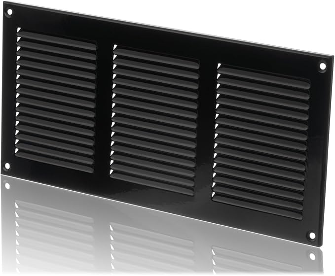 10x4 inch (Duct Opening) Vent Cover - Black Ventilation Covers for Wall and Ceiling - Metal Return Grille - HVAC AC Air Vents Register for Indoor and Outdoor Use with Mesh - Image 7