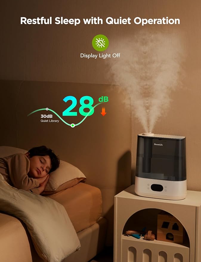 GoveeLife Smart Humidifiers for Bedroom, 6L Cool Mist Top Fill for Large Room, Humidity Sensor, Auto Mode, Schedule, 60H Quiet Runtime, WiFi Humidifier Essence Diffuser for Baby Plant, Work with Alexa - Image 5