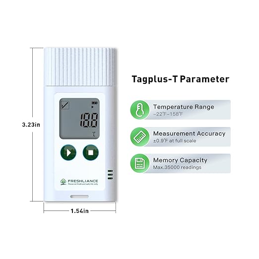 Freshliance USB Temperature Data Logger Recorder, Configurable LCD Digital Refrigerator Thermometer with PDF or CSV Report, Reuseable Temperature Monitor for 35000 Points, Tagplus-T - Image 3