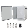 Waterproof Electrical Box, IP67 Junction Box Stainless Steel Latch Hinged Grey Cover Project Enclosure with Wall Bracket 8" x 8" x 5" by YETLEBOX