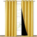 NICETOWN Blackout Window Curtain Panels, Heat and Cold Blocking Drapes for Nursery, 84 inches Drop Thermal Insulated Draperies for Patio Sliding Glass Door (Bright Yellow, 2 Pieces, 52 inches Wide) by NICETOWN