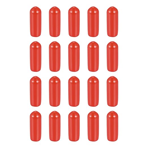 DMiotech 20 Pack 3/16" ID Red Screw Thread Protectors Rubber End Caps Bolt Covers for Screw Bolt Furniture Pipe by DMiotech