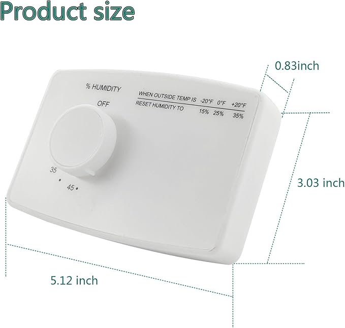 Humidistat Switch 4655, Manual Digital Control for Whole-House Duct or Wall Mounted Humidifier, 24VAC, White - Image 7