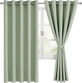 Hiasan Grommet Blackout Curtains for Bedroom, 70 x 63 Inches - Thermal Insulated & Light Blocking Window Drapes for Living Room/Dorm Room, Set of 2 Panels Sewn with Tiebacks, Seafoam Green by Hiasan
