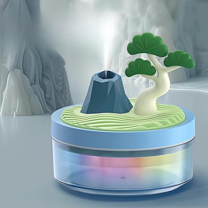 Cute Mini Humidifier 320mL Cool Mist Humidifie mute with 2 Mist Modes, for Home/Nursery/Office, Portable Mini Air Moisturizer,rechargeable mini humidifier(Blue) by Unknown