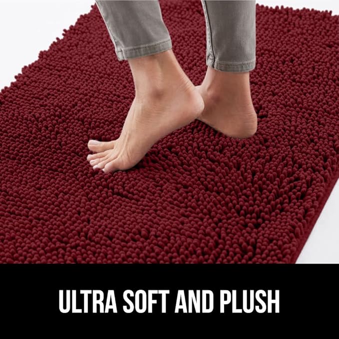 GORILLA GRIP SOAKSTOPPER Dog Door Mat, 70x24 Machine Washable Rug Absorbent Doormat Captures Moisture Mud Dirt, Quick Dry Soft Chenille Entryway Rugs Indoor Entrance Mats for Dog Paws, Burgundy - Image 7