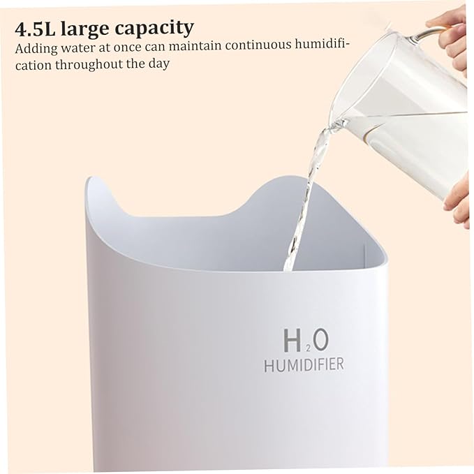 Humidifier for Bedroom Baby Room 4.5L Quiet Air Humidifier with Night Light 2 Nozzles Auto Shut-Off USB Desktop Small Humidifier for Travel Office Home White Humidifiers Humidifiers For Baby Air Humid - Image 6