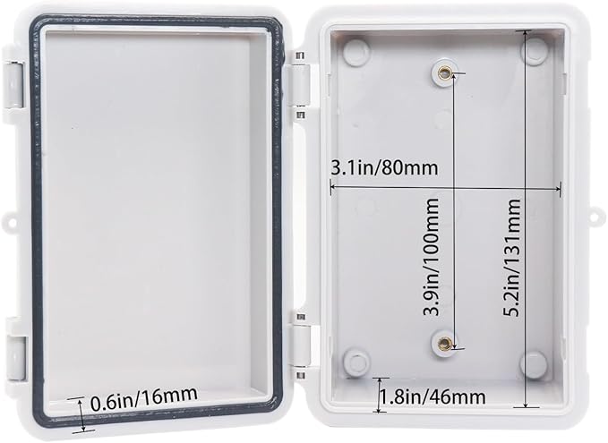 Waterproof Electrical Box Dustproof Junction Box Weatherproof IP67 ABS Plastic Enclosure Switch Router Project Box with Mounting Plate with Wall Bracket 2 Cable Glands Grey 5.9"x3.9"x2.8" - Image 4